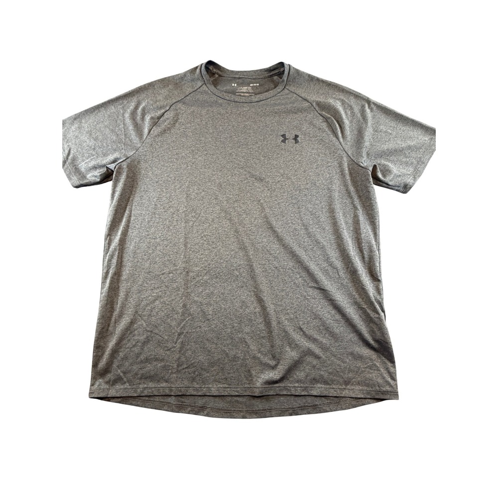 Under Armour Mens Tech Tee Heather Gray Short Sleeve Training Shirt Large